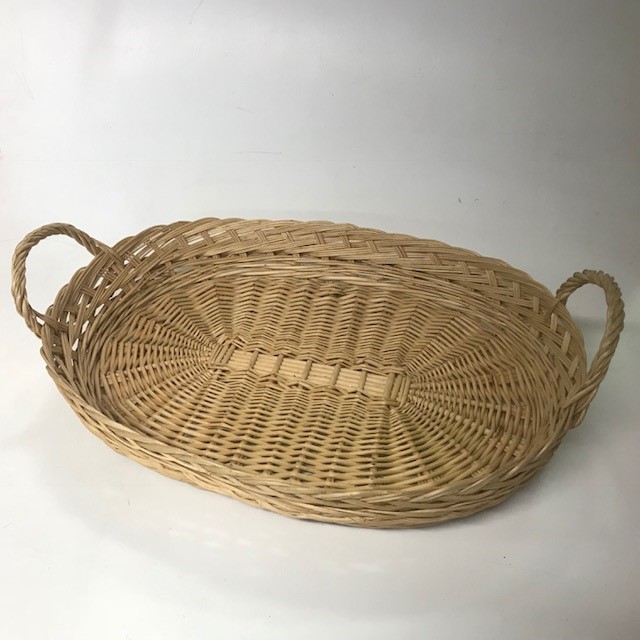 BASKET, Shallow Medium w Handles - Light Colour